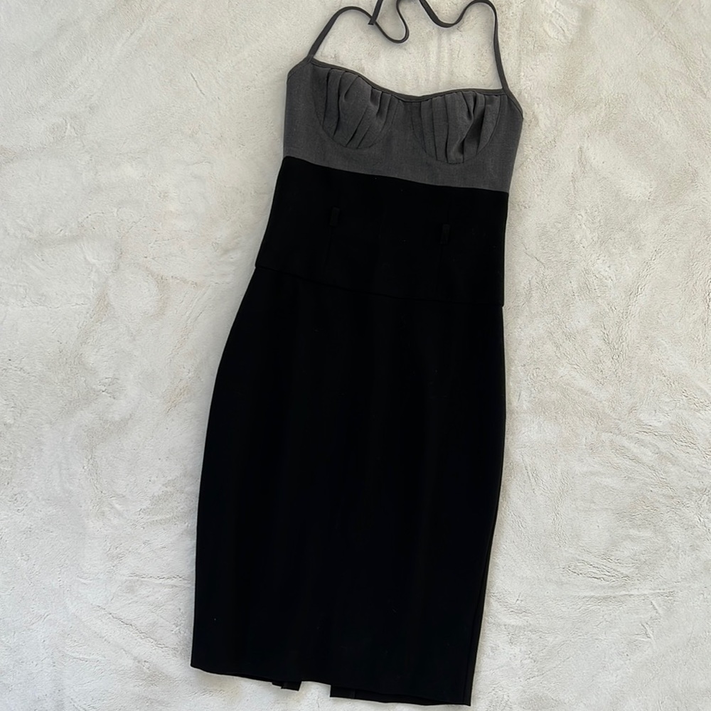 Black Halo Gray and Black Bodycon Dress